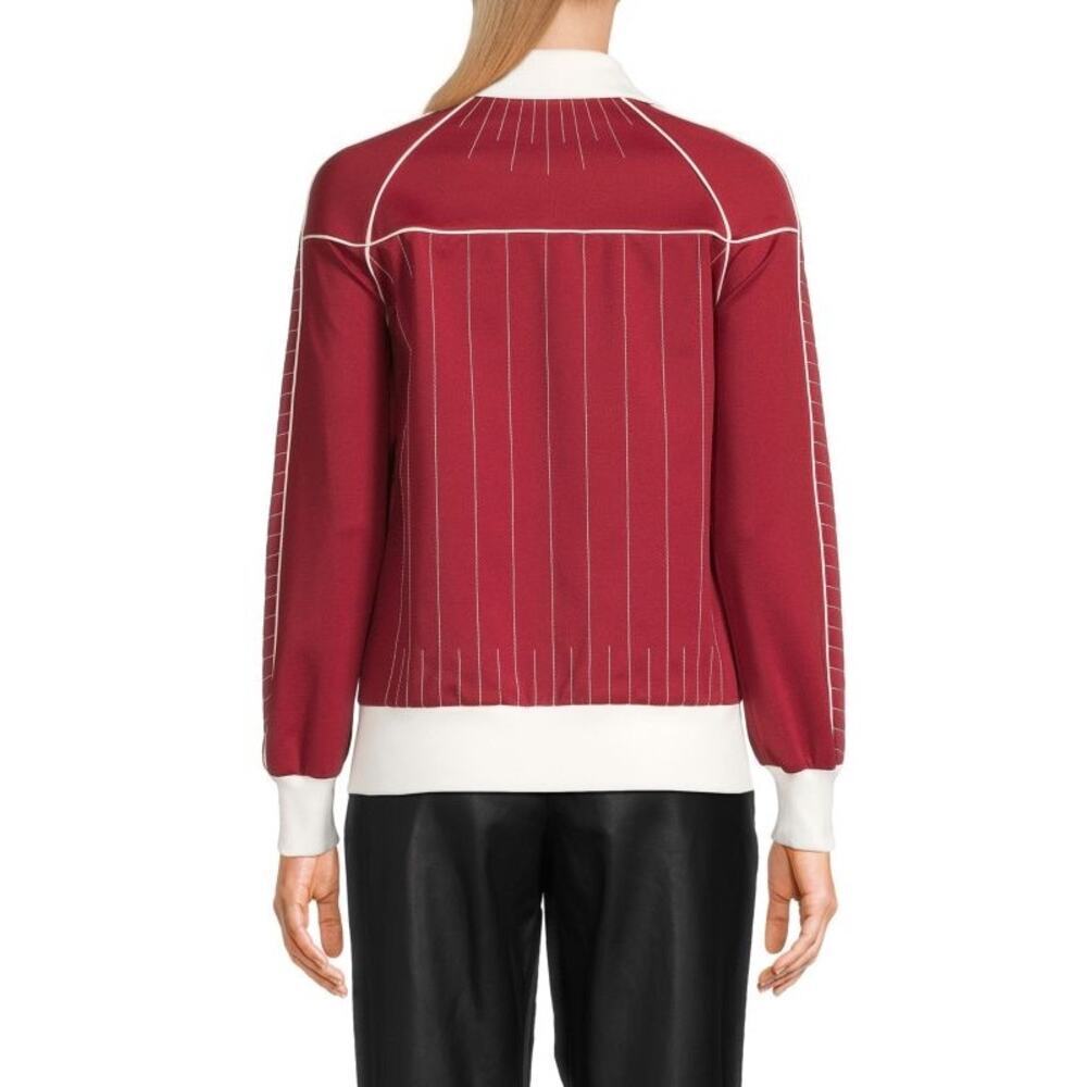 VALENTINO Embroidery Striped Zip Front Jacket - Picture 2 of 3